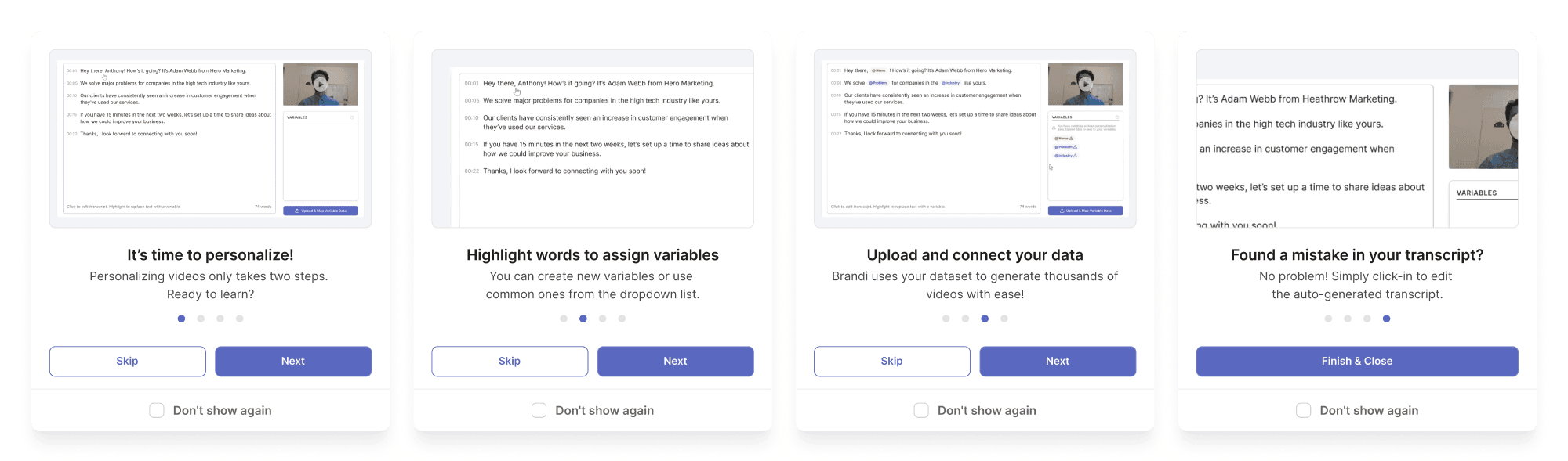 Image of a Brandi.ai tutorial modal.